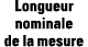 Longueur nominale de la mesure