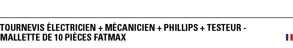 TOURNEVIS éLECTRICIEN + MéCANICIEN + PHILLIPS + TESTEUR - MALLETTE DE 10 PièCeS FATMAX 