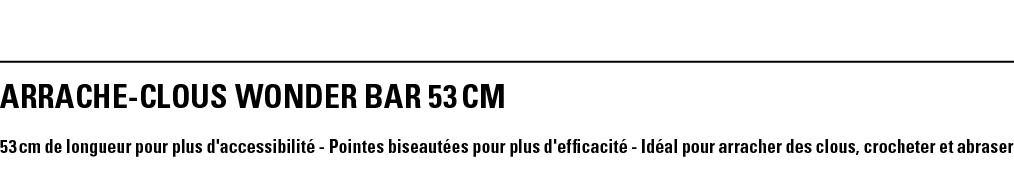 ARRACHE-CLOUS WONDER BAR 53 cm 53 cm de longueur pour plus d'accessibilité - Pointes biseautées pour plus d'efficacit   