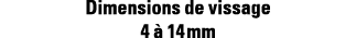 Dimensions de vissage 4 à 14 mm