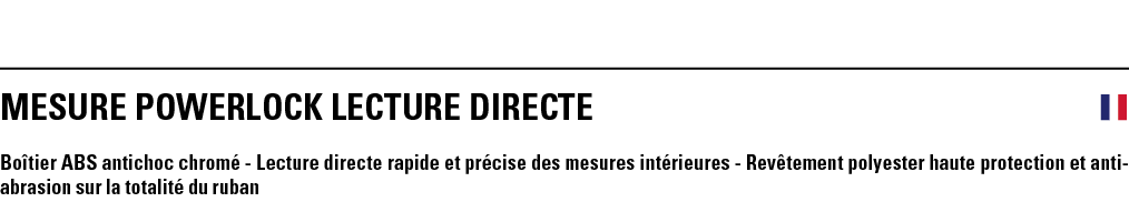 MESURE POWERLOCK LECTURE DIRECTE  Boîtier ABS antichoc chromé - Lecture directe rapide et précise des mesures intérie   
